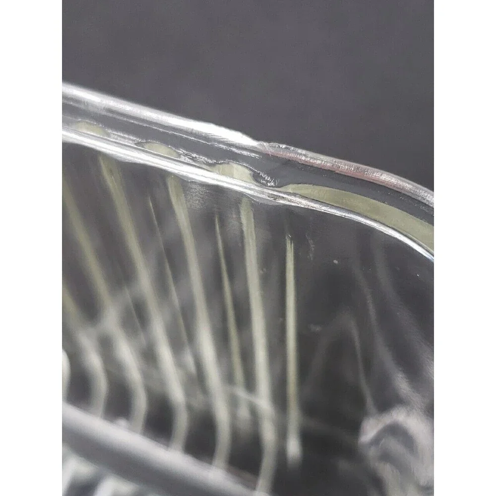 Vintage Federal Glass Refrigerator Bowl Dish Square Embossed Lid 2 small chips